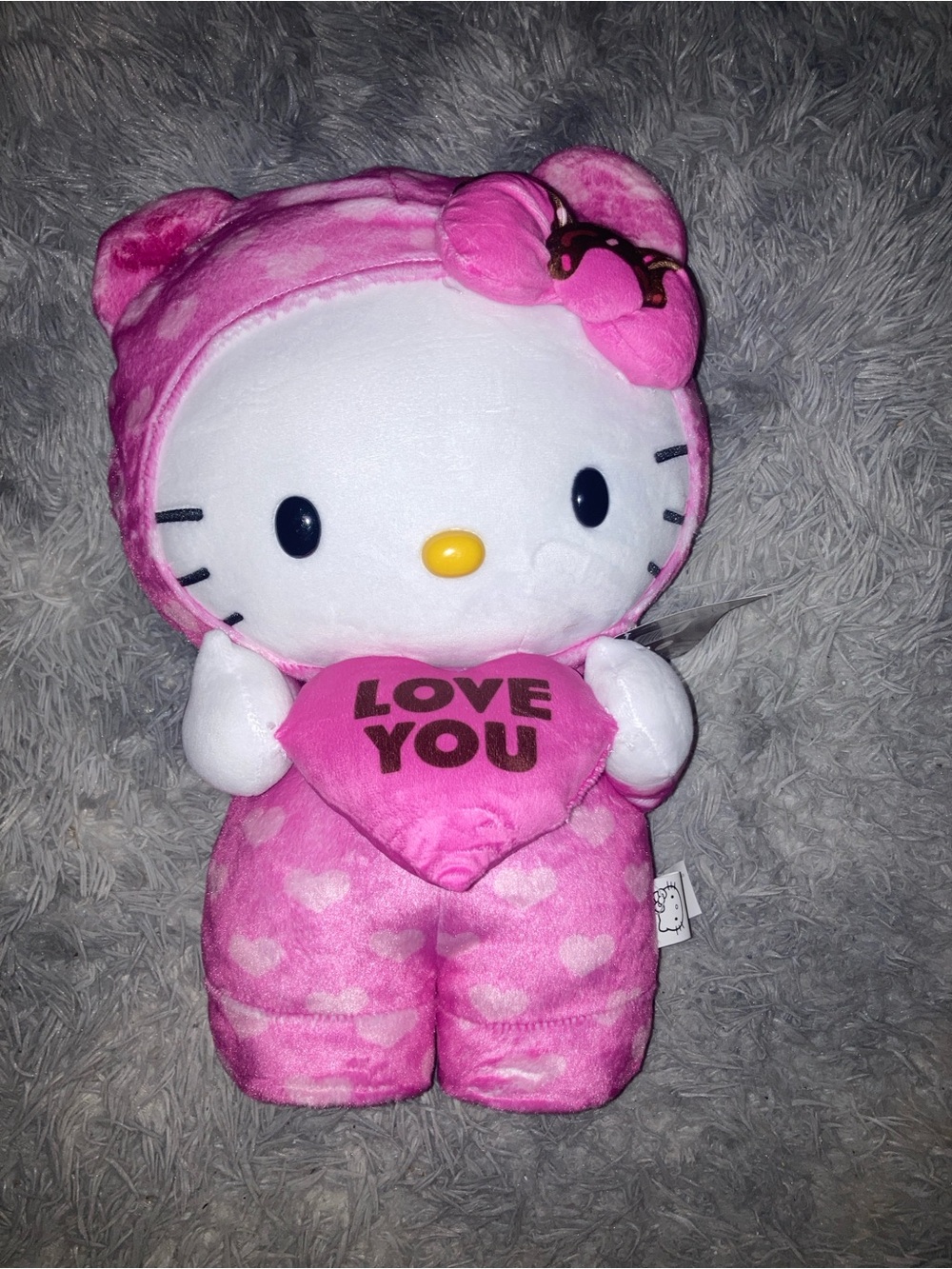 Sanrio Hello Kitty Pink Plush Holding 'LOVE YOU' Heart